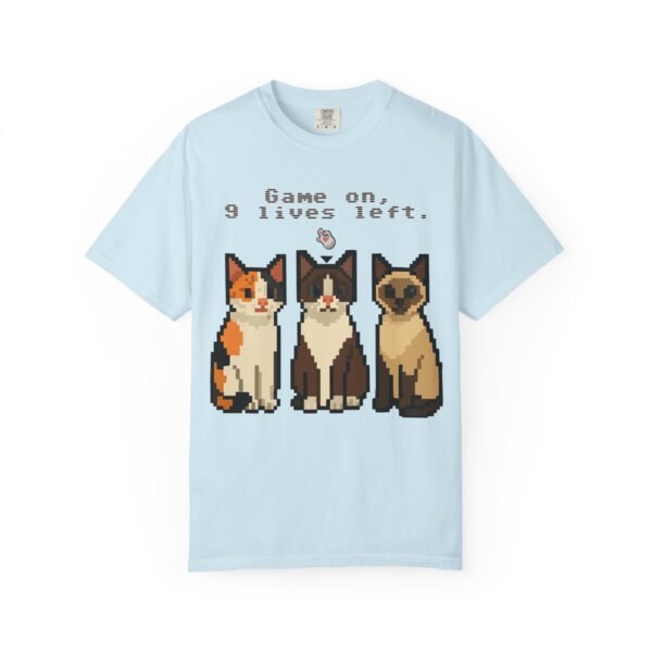 Pixel Art Cat Lovers Unisex T-Shirt - "Game On, 9 Lives Left" - Image 30