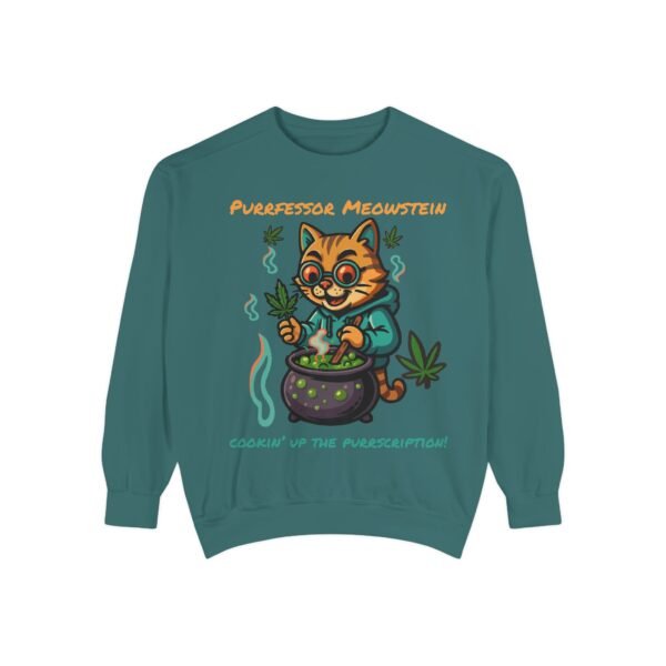 Purrfessor Meowstein Sweatshirt - Cozy Weed-Themed Unisex Apparel - Image 16
