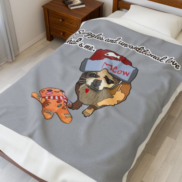 Snuggly Velveteen Plush Blanket with Cute Pet Design - Perfect Gift for Pet Lovers - Image 2
