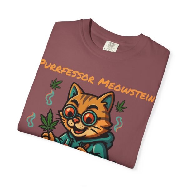 Purrfessor Meowstein Unisex Garment-Dyed T-Shirt - Cookin' Up the Purrscription! - Image 6