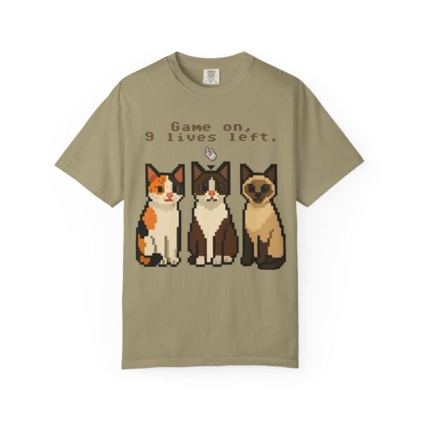 Pixel Art Cat Lovers Unisex T-Shirt - "Game On, 9 Lives Left" - Image 10