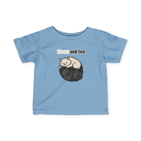 Cute Infant Fine Jersey Tee - "Meow and Zen" Cat Design - Image 11