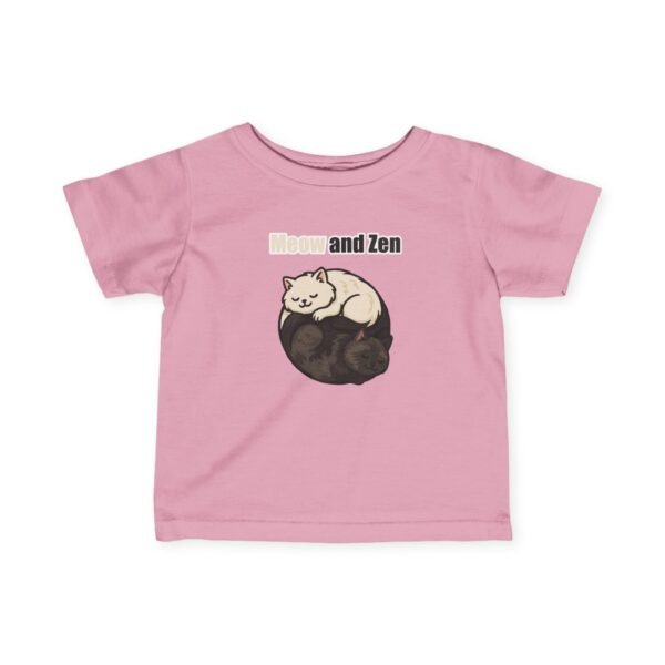 Cute Infant Fine Jersey Tee - "Meow and Zen" Cat Design - Image 23