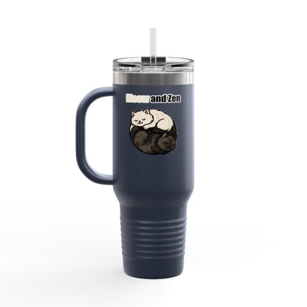 Meow and Zen Insulated Travel Mug - 40oz Cat Lovers Drinkware - Image 21
