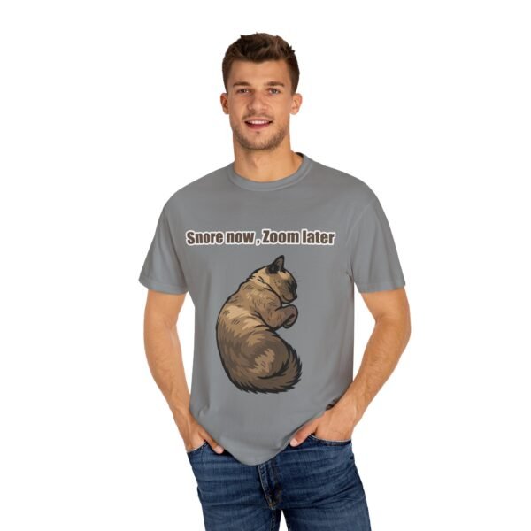 Unisex Cat Sleep T-Shirt - "Snore Now, Zoom Later" - Image 21