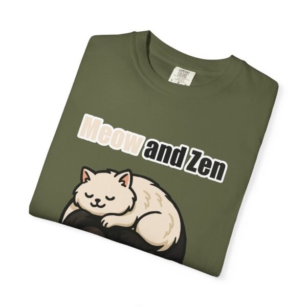 Cute Cat Lovers T-Shirt - "Meow and Zen" Unisex Garment-Dyed Tee - Image 20