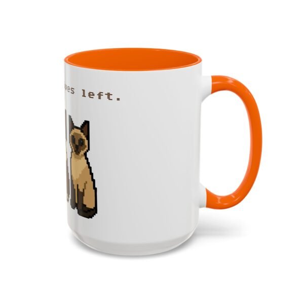 Pixel Art Cat Coffee Mug - 'Game On, 9 Lives Left' - Image 51