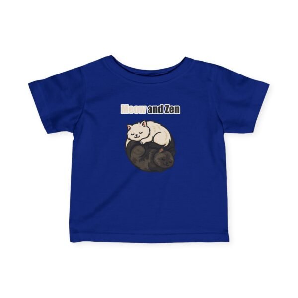 Cute Infant Fine Jersey Tee - "Meow and Zen" Cat Design - Image 20