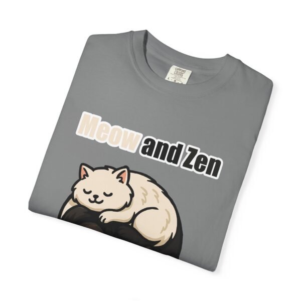 Cute Cat Lovers T-Shirt - "Meow and Zen" Unisex Garment-Dyed Tee - Image 16