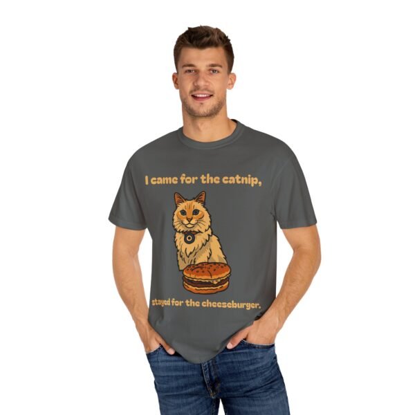 Cat-Themed Unisex T-Shirt - 'I Came for the Catnip, Stayed for the Cheeseburger' - Perfect for Cat Lovers, Funny Gift, Casual Wear, [...] - Image 19
