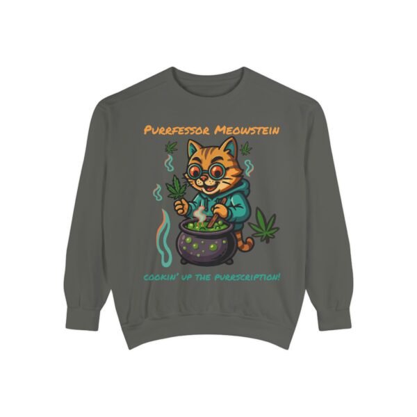 Purrfessor Meowstein Sweatshirt - Cozy Weed-Themed Unisex Apparel - Image 8