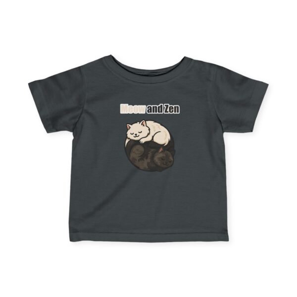 Cute Infant Fine Jersey Tee - "Meow and Zen" Cat Design - Image 17