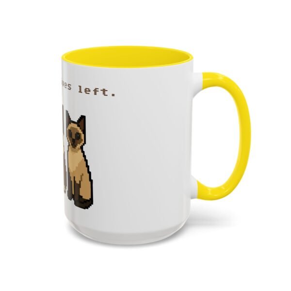 Pixel Art Cat Coffee Mug - 'Game On, 9 Lives Left' - Image 59