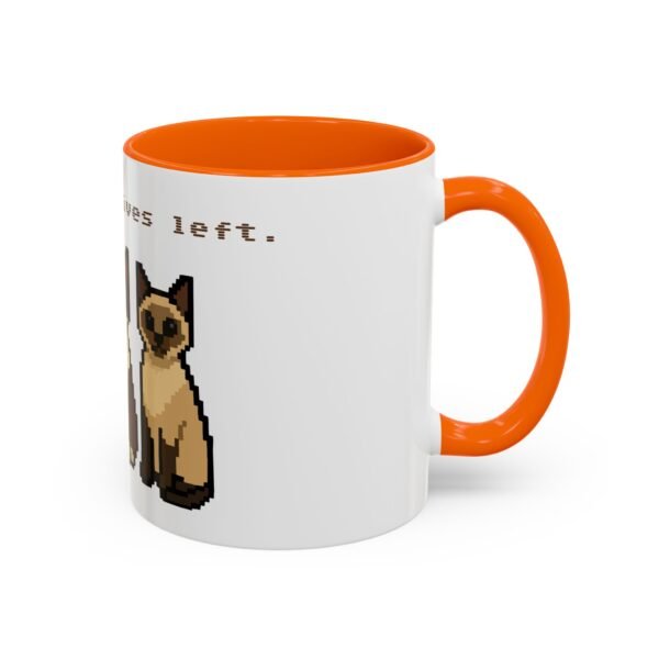 Pixel Art Cat Coffee Mug - 'Game On, 9 Lives Left' - Image 39