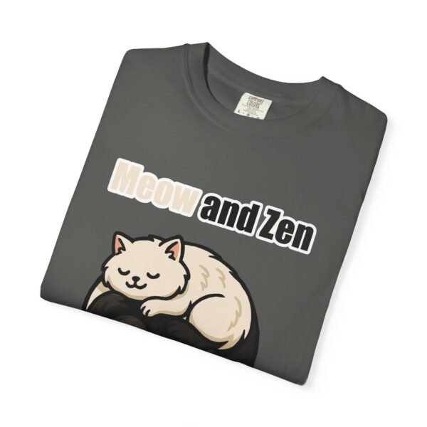 Cute Cat Lovers T-Shirt - "Meow and Zen" Unisex Garment-Dyed Tee - Image 12