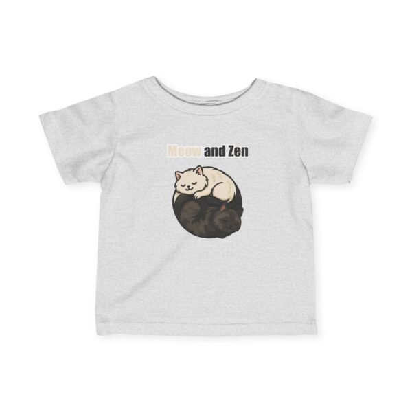 Cute Infant Fine Jersey Tee - "Meow and Zen" Cat Design - Image 5