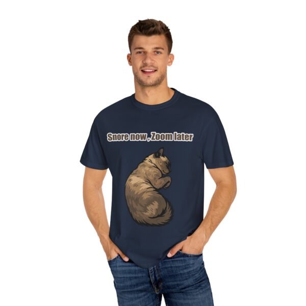 Unisex Cat Sleep T-Shirt - "Snore Now, Zoom Later" - Image 25