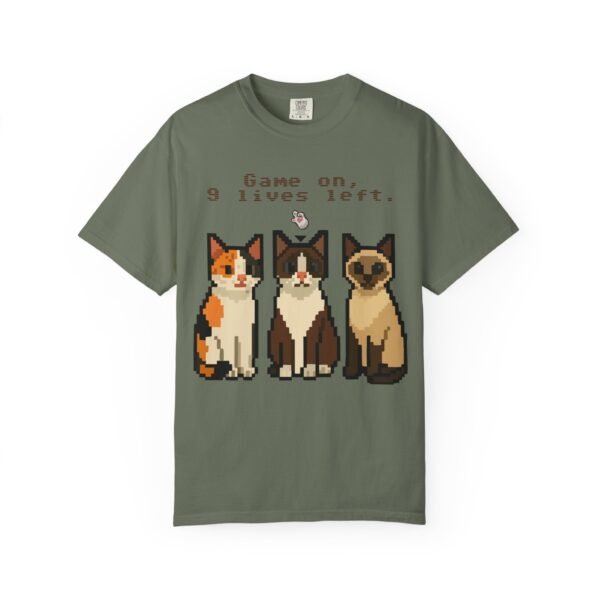 Pixel Art Cat Lovers Unisex T-Shirt - "Game On, 9 Lives Left" - Image 18