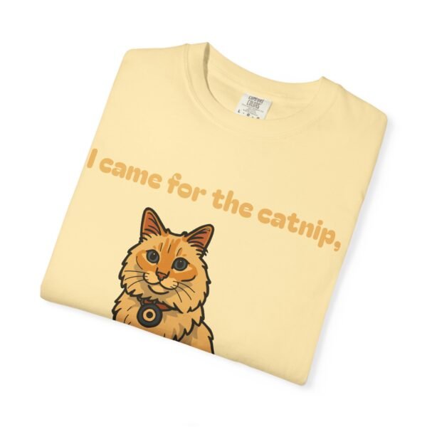 Cat-Themed Unisex T-Shirt - 'I Came for the Catnip, Stayed for the Cheeseburger' - Perfect for Cat Lovers, Funny Gift, Casual Wear, [...] - Image 10