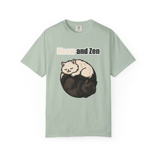 Cute Cat Lovers T-Shirt - "Meow and Zen" Unisex Garment-Dyed Tee - Image 22