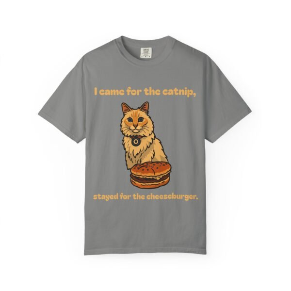 Cat-Themed Unisex T-Shirt - 'I Came for the Catnip, Stayed for the Cheeseburger' - Perfect for Cat Lovers, Funny Gift, Casual Wear, [...] - Image 24