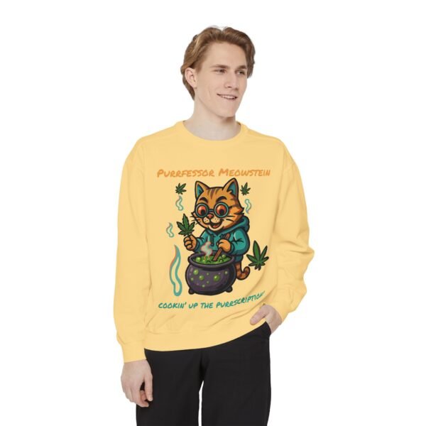 Purrfessor Meowstein Sweatshirt - Cozy Weed-Themed Unisex Apparel - Image 6