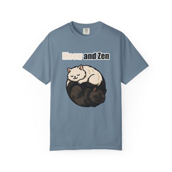 Cute Cat Lovers T-Shirt - "Meow and Zen" Unisex Garment-Dyed Tee - Image 34