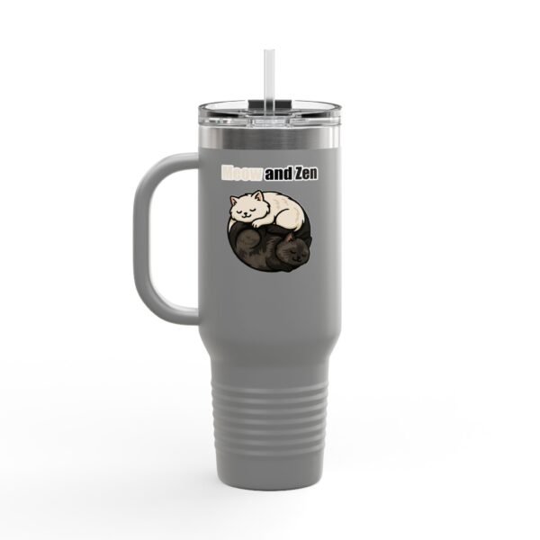 Meow and Zen Insulated Travel Mug - 40oz Cat Lovers Drinkware - Image 9