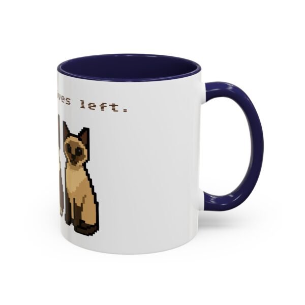 Pixel Art Cat Coffee Mug - 'Game On, 9 Lives Left' - Image 6