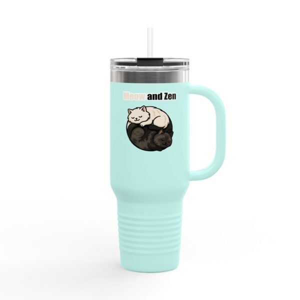Meow and Zen Insulated Travel Mug - 40oz Cat Lovers Drinkware - Image 11