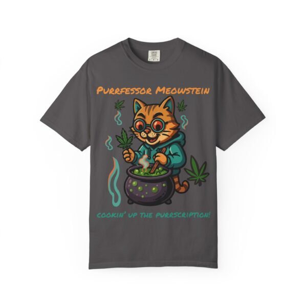 Purrfessor Meowstein Unisex Garment-Dyed T-Shirt - Cookin' Up the Purrscription! - Image 24