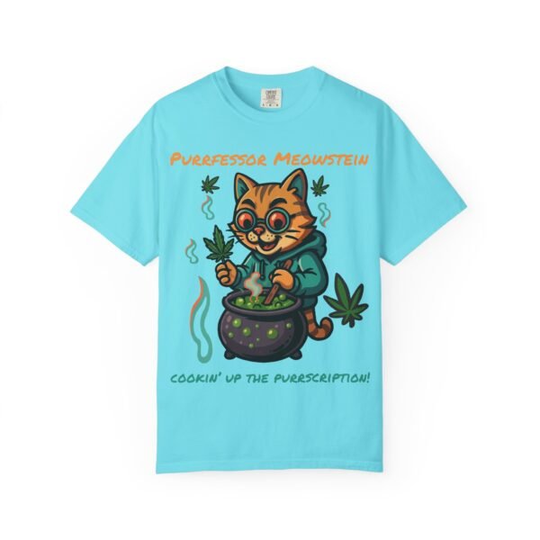 Purrfessor Meowstein Unisex Garment-Dyed T-Shirt - Cookin' Up the Purrscription! - Image 20