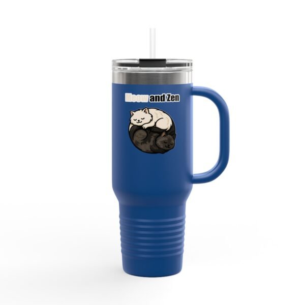 Meow and Zen Insulated Travel Mug - 40oz Cat Lovers Drinkware - Image 15