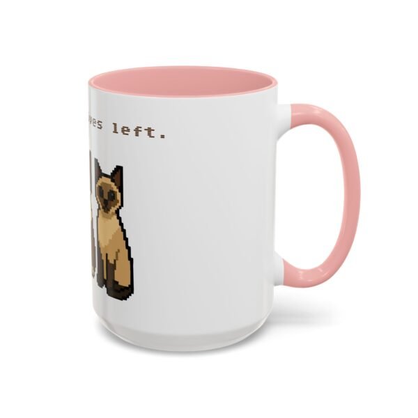 Pixel Art Cat Coffee Mug - 'Game On, 9 Lives Left' - Image 27
