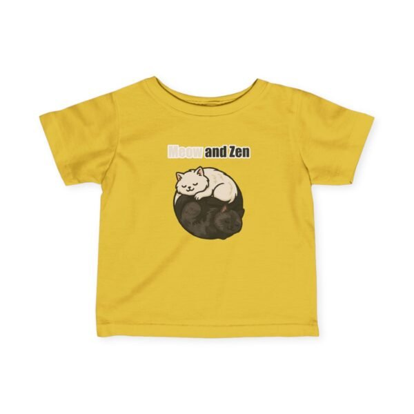 Cute Infant Fine Jersey Tee - "Meow and Zen" Cat Design - Image 8