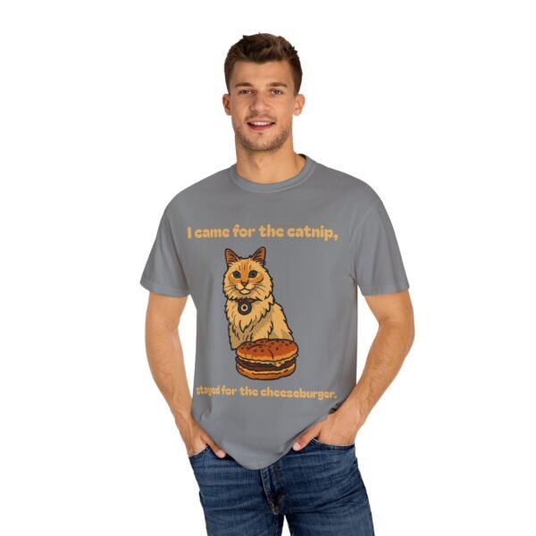 Cat-Themed Unisex T-Shirt - 'I Came for the Catnip, Stayed for the Cheeseburger' - Perfect for Cat Lovers, Funny Gift, Casual Wear, [...] - Image 23