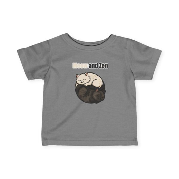 Cute Infant Fine Jersey Tee - "Meow and Zen" Cat Design - Image 14