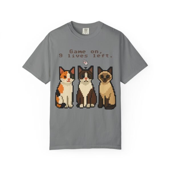 Pixel Art Cat Lovers Unisex T-Shirt - "Game On, 9 Lives Left" - Image 14