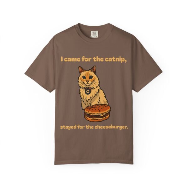 Cat-Themed Unisex T-Shirt - 'I Came for the Catnip, Stayed for the Cheeseburger' - Perfect for Cat Lovers, Funny Gift, Casual Wear, [...] - Image 12