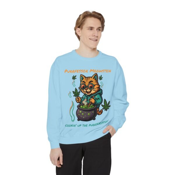 Purrfessor Meowstein Sweatshirt - Cozy Weed-Themed Unisex Apparel - Image 22
