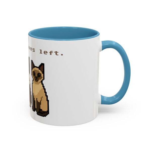 Pixel Art Cat Coffee Mug - 'Game On, 9 Lives Left' - Image 31