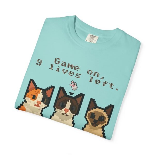 Pixel Art Cat Lovers Unisex T-Shirt - "Game On, 9 Lives Left" - Image 28