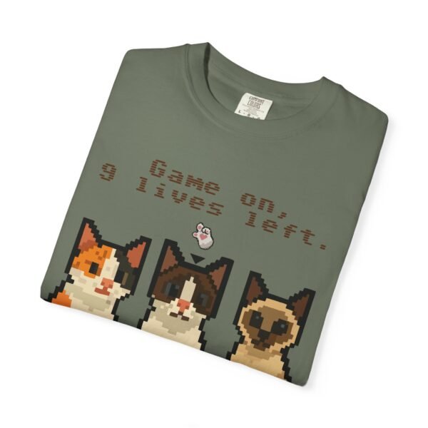 Pixel Art Cat Lovers Unisex T-Shirt - "Game On, 9 Lives Left" - Image 20