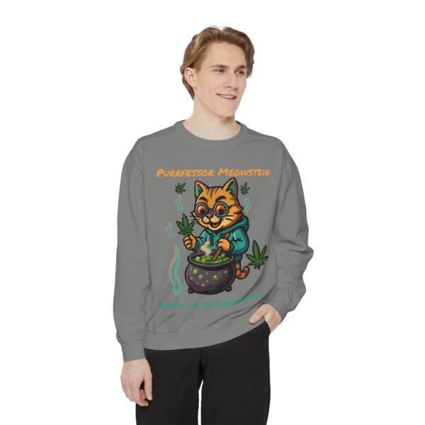 Purrfessor Meowstein Sweatshirt - Cozy Weed-Themed Unisex Apparel - Image 14