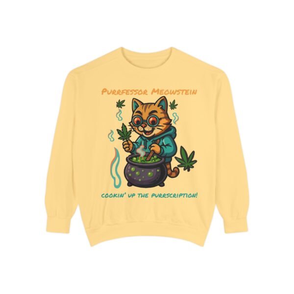 Purrfessor Meowstein Sweatshirt - Cozy Weed-Themed Unisex Apparel - Image 4