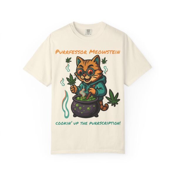 Purrfessor Meowstein Unisex Garment-Dyed T-Shirt - Cookin' Up the Purrscription! - Image 8