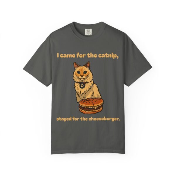 Cat-Themed Unisex T-Shirt - 'I Came for the Catnip, Stayed for the Cheeseburger' - Perfect for Cat Lovers, Funny Gift, Casual Wear, [...] - Image 16