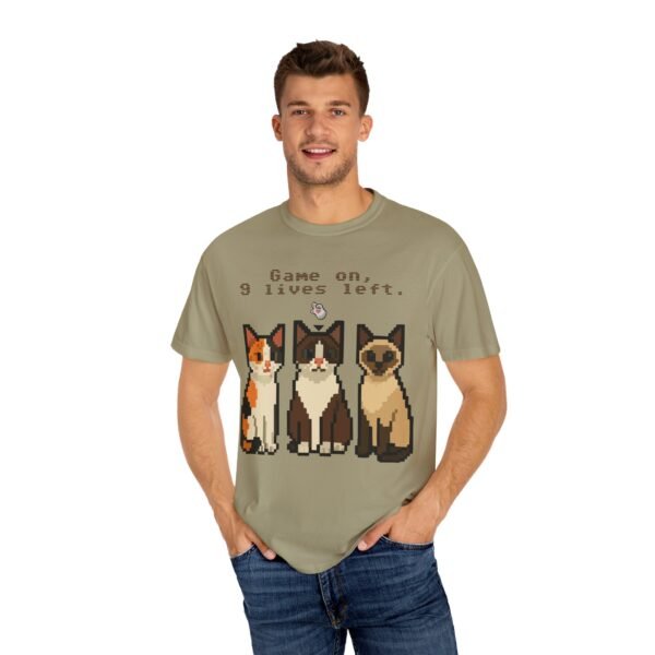 Pixel Art Cat Lovers Unisex T-Shirt - "Game On, 9 Lives Left" - Image 13