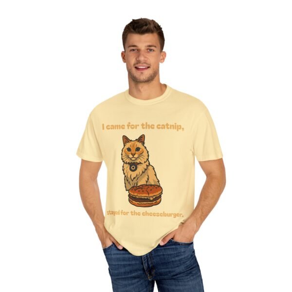 Cat-Themed Unisex T-Shirt - 'I Came for the Catnip, Stayed for the Cheeseburger' - Perfect for Cat Lovers, Funny Gift, Casual Wear, [...] - Image 11