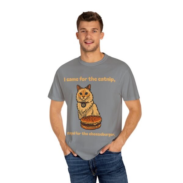 Cat-Themed Unisex T-Shirt - 'I Came for the Catnip, Stayed for the Cheeseburger' - Perfect for Cat Lovers, Funny Gift, Casual Wear, [...] - Image 27